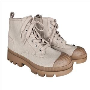 Universal Thread Tan Teagan Lace-Up Combat Sneaker Boots Size 6.5